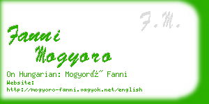 fanni mogyoro business card